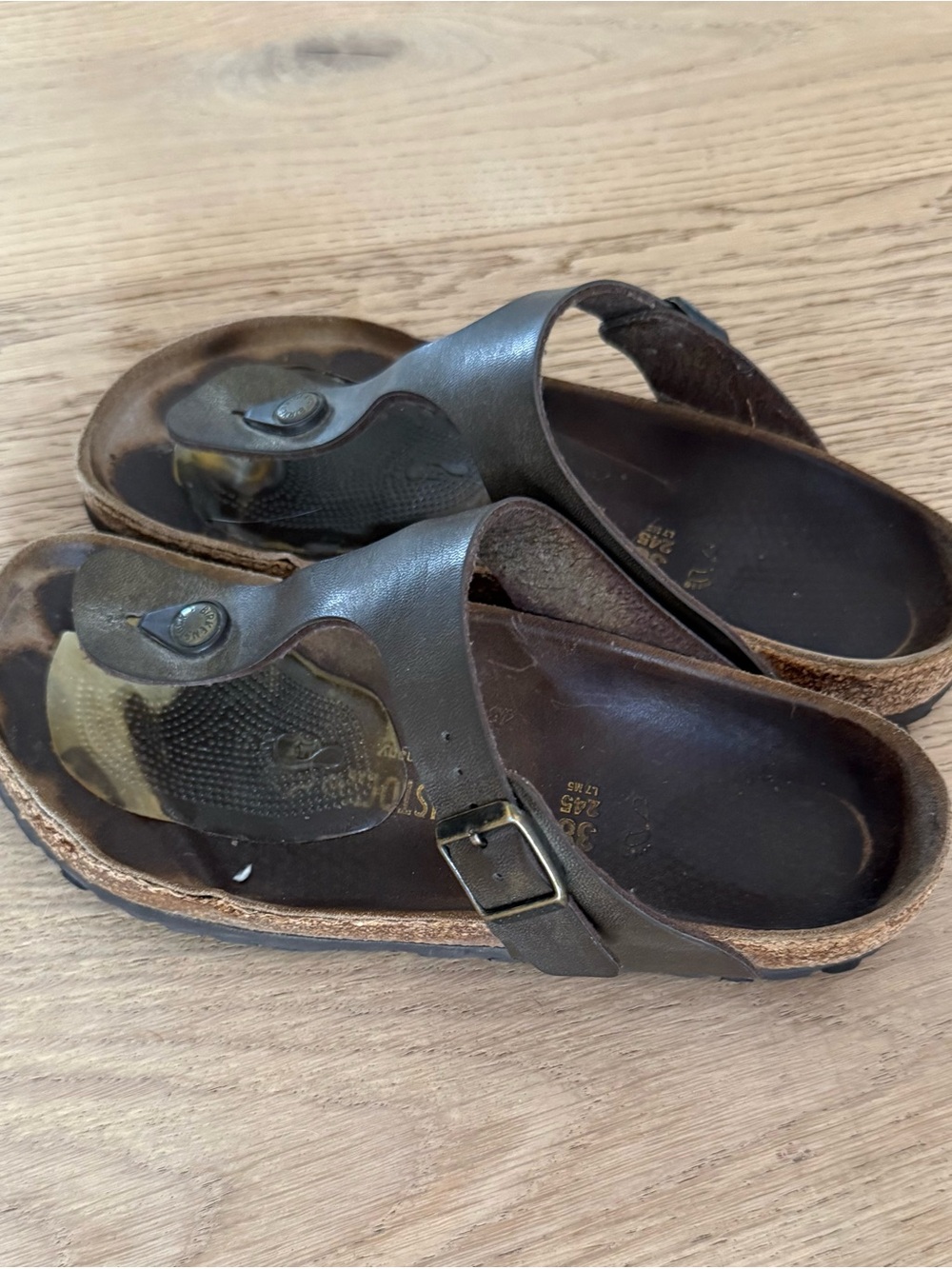 Birkenstock Gizeh Thong Sandals Brown Leather Women's Size EU 38 US 7